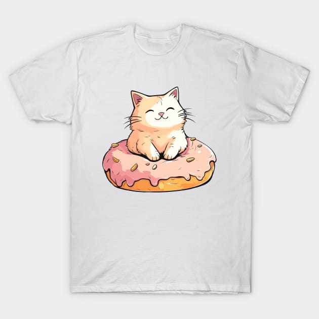 Cute cat with donut #3 T-Shirt by Art Joy Studio